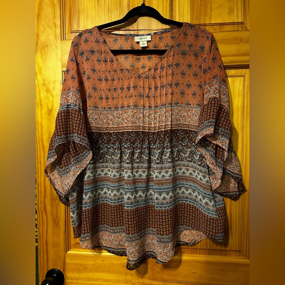 Flowy boho sheer top size large